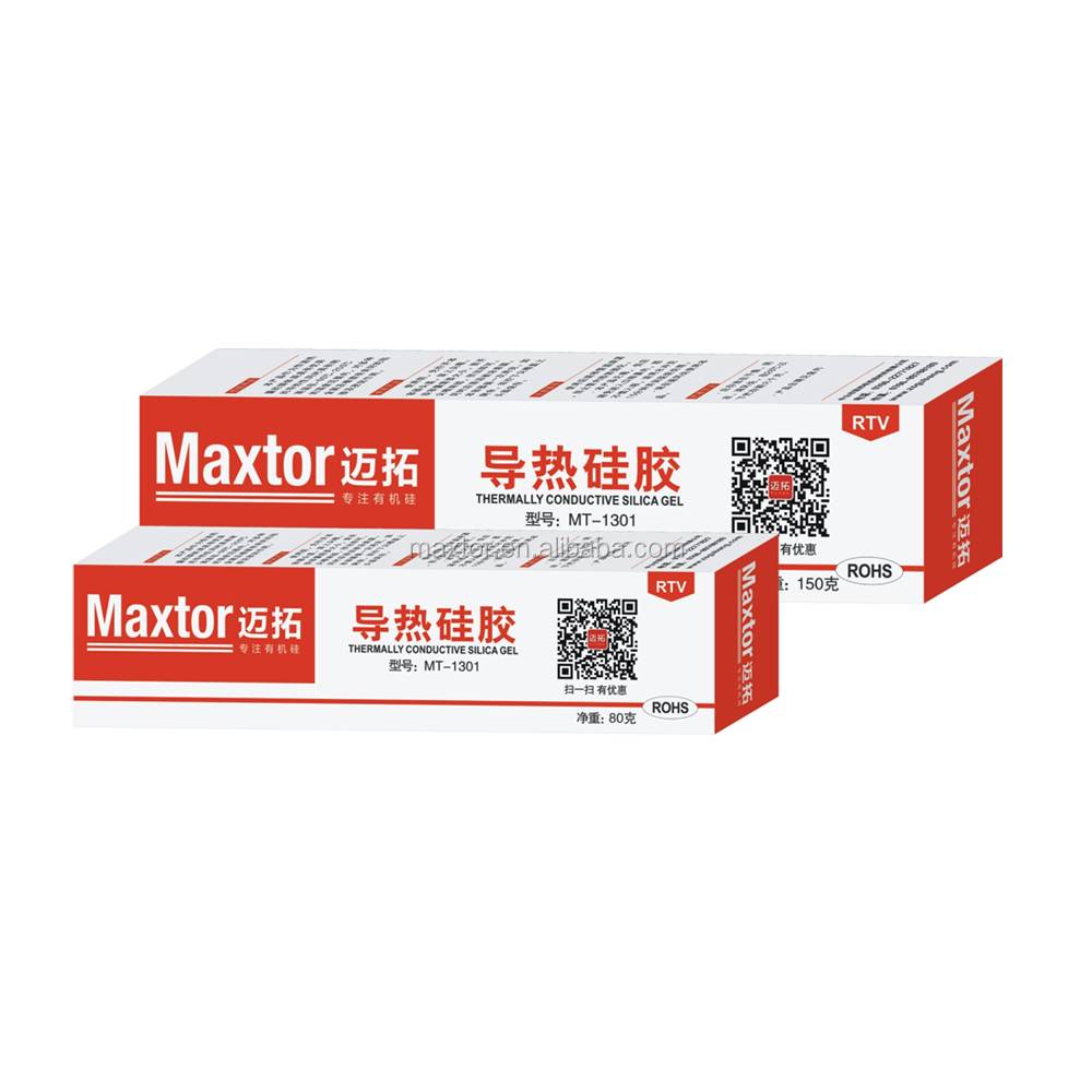 Maxtor Mt1301 White Color Heatsink Cooling Compound Led Light Electronic Conductive Silicone Gel Heat Transfer Silicon Glue